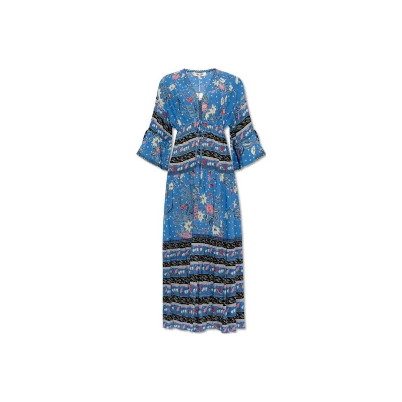 DVF Diane Von Furstenberg Long Sleeved Dress Women's Blue-0