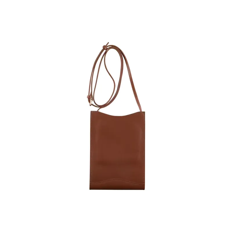 A.P.C Jamie Cow Leather Shoulder Bag Unisex Nut Brown-2
