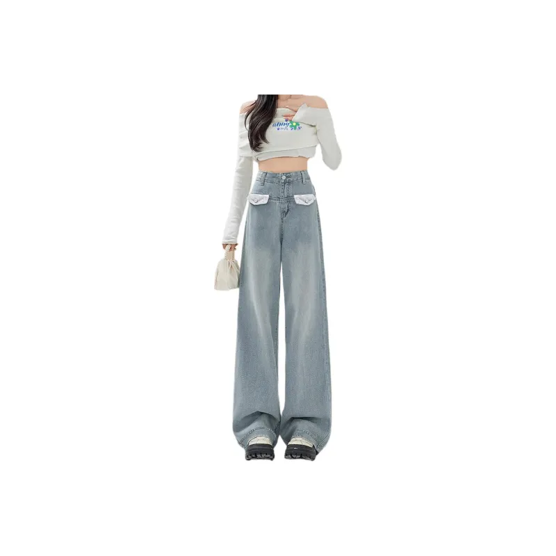 Weixi Jeans Women's Cool Tea Blue-0