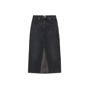 FRAME Denim Long Skirt Women's Black
