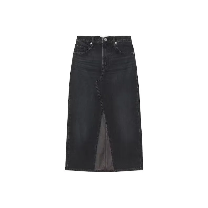 FRAME Denim Long Skirt Women's Black-0