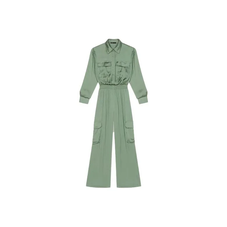 Maje Satin finish Wide leg Jumpsuit-0
