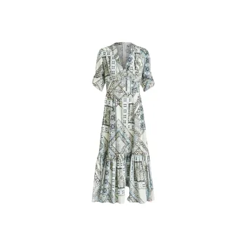 ETRO Paisley-Printed V-Neck Flared Dress