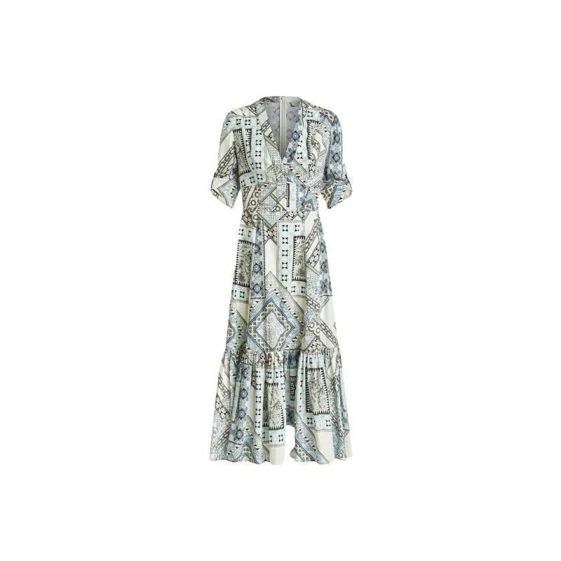 ETRO Paisley-Printed V-Neck Flared Dress-0