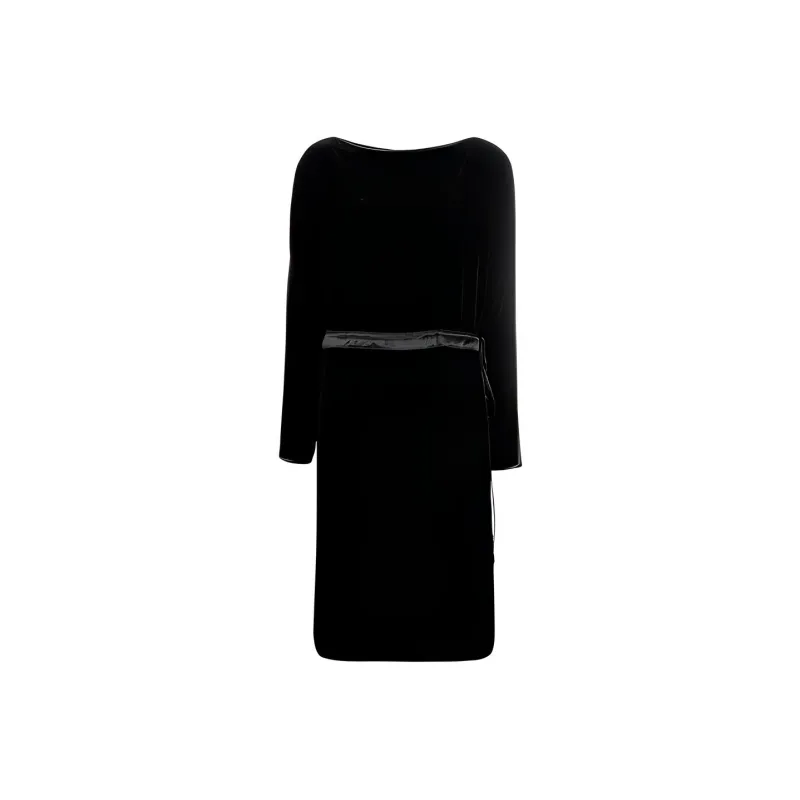 GUCCI Velvet Long Sleeve Dress Black-0