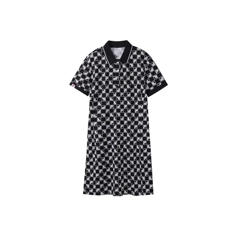 FILA Short Sleeved Dress Women's All Over Print 2-0