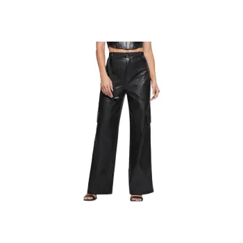 GUESS Gwen Faux-Leather Cargo Pants Cargo Pants Women's Black