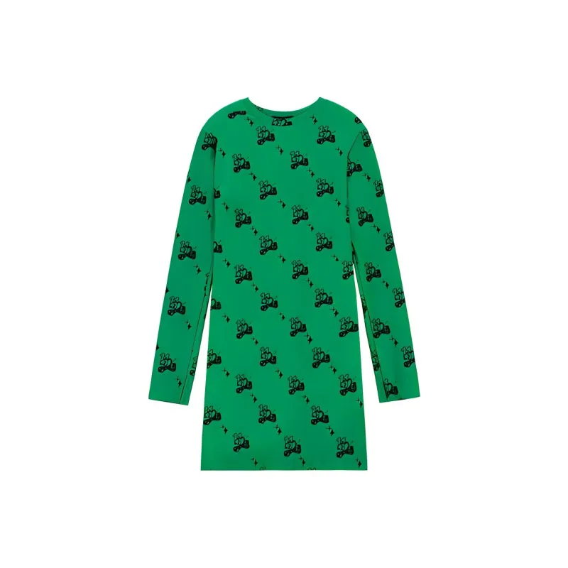 WE11DONE Long Sleeved Dresses Women's Green-0