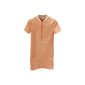 HERMES Short-Sleeved Dresses Women's Orange Pink