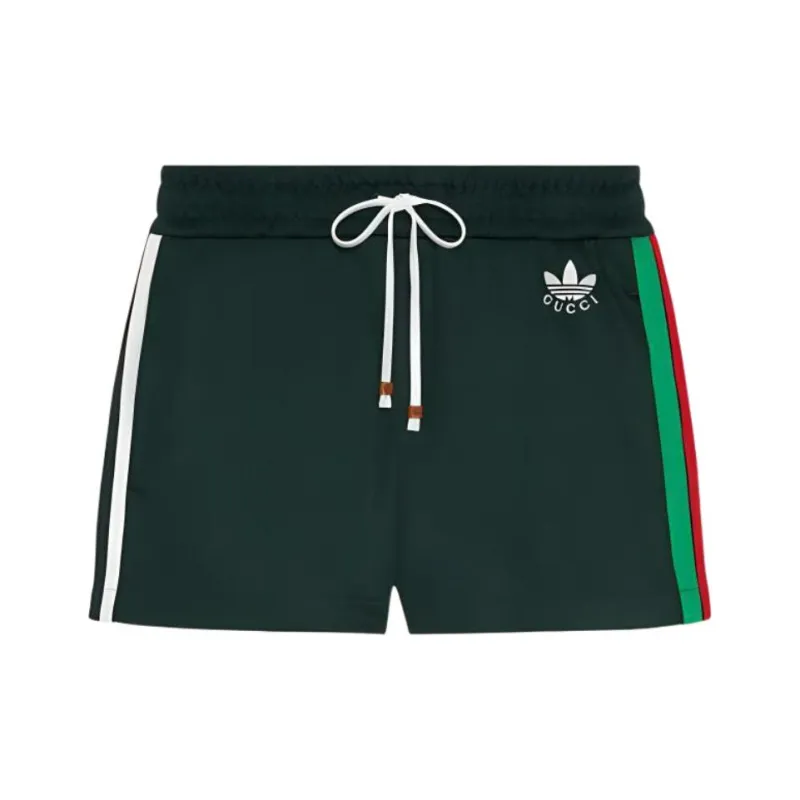 GUCCI X Adidas Jersey Shorts Dark Green-0