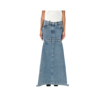 The Attico Cut Out Maxi Demin Skirt