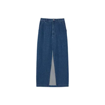 Sandro Rhinestone embellished Denim Skirt