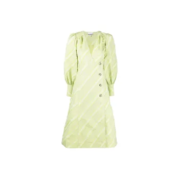 GANNI V neck Long sleeve Dress