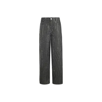 Rotate Sequined Twill Wide Leg Pants