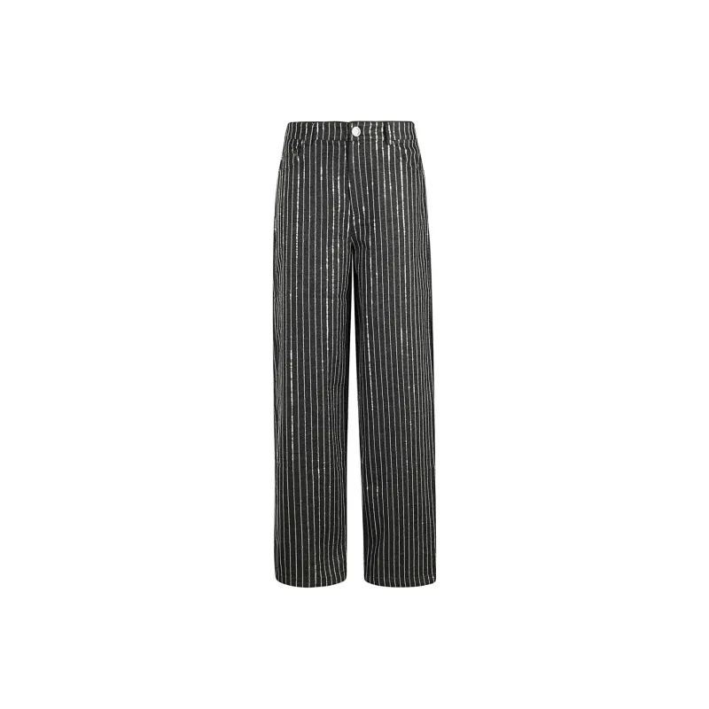 Rotate Sequined Twill Wide Leg Pants-0