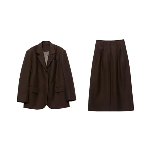 VERA VEINS Business Suits Women's Chestnut Wood Brown