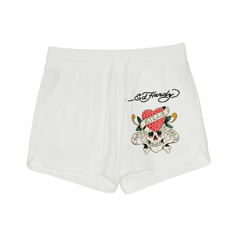 Ed Hardy Casual Shorts Women's White-0