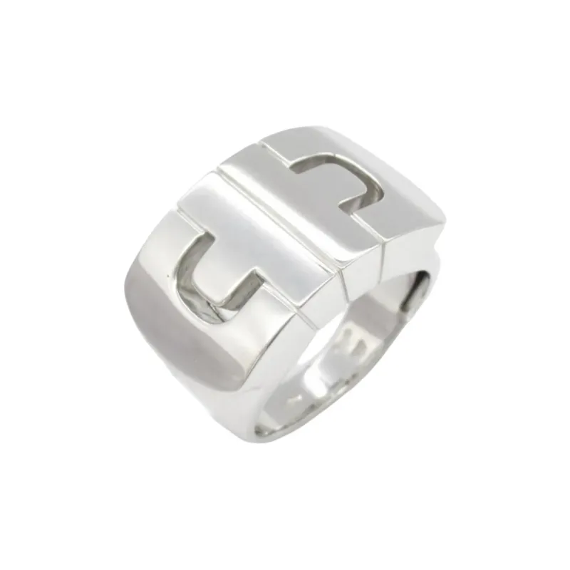 BVLGARI 2010s 18K White Gold Parentesi Ring-2