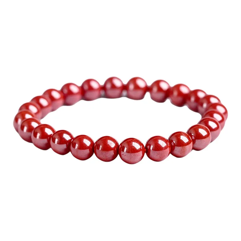 WUMZK Reconstructed Cinnabar Bracelets Unisex-0