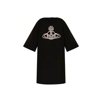 Vivienne Westwood Logo Printed Crewneck Oversized Dress