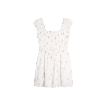 Hollister Short-Sleeved Dresses Women's White All Over Print