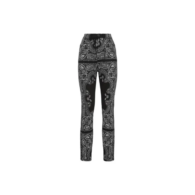 PHILIPP PLEIN Paisley printed High waisted Jeggings-0