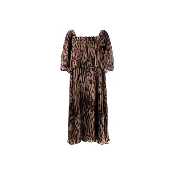 GANNI Short Sleeved Dress Women's Umber