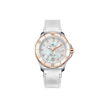 Sea Gull Ocean Automatic Mechanical Movement Genuine Leather Strap Watch Women's Watch White Dial
