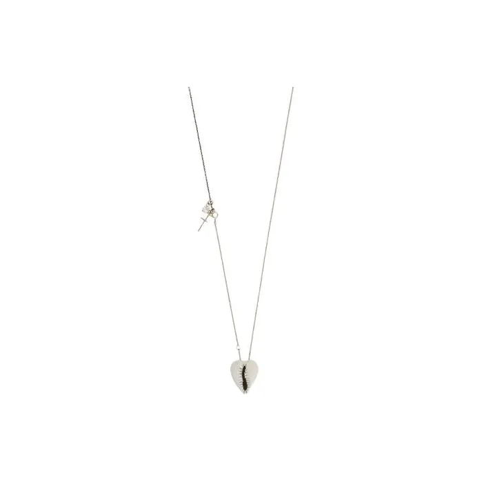 SAINT LAURENT Crystal Necklaces Unisex Silver-0