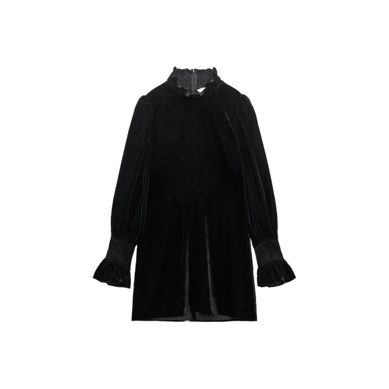 ZARA Long-Sleeved Dresses Women's Black-0