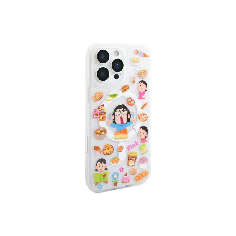 Wei Xin Acrylic Material Foodie Little Girl Phone Cases Compatible With IPhone 16/15 Pro Max/Apple 13/14 Pro/Max-5
