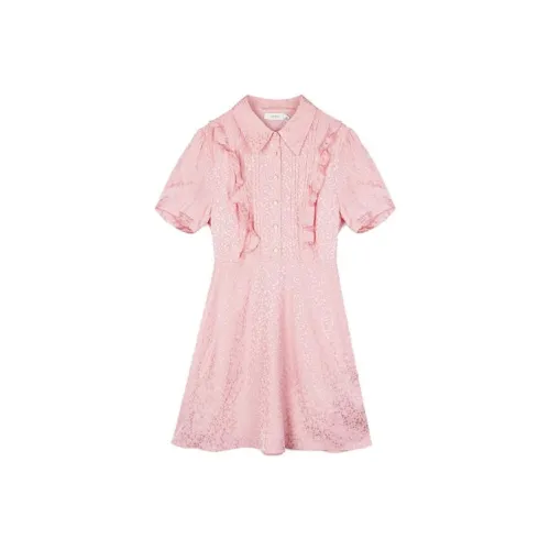 COACH Short Sleeved Dresses Women's Pink