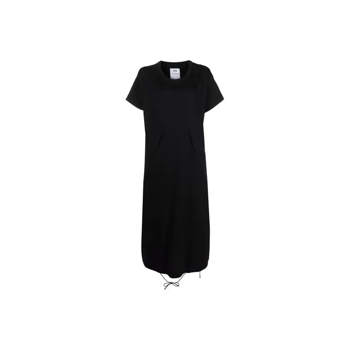 Y 3 Short Sleeved Dresses Women's Black-0