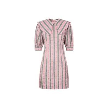 GANNI Short-Sleeved Dresses Women's Pink