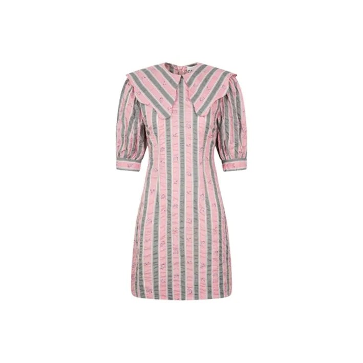 GANNI Short-Sleeved Dresses Women's Pink-0