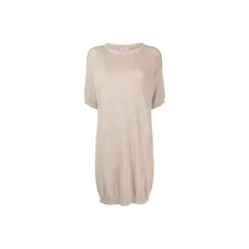 Brunello Cucinelli Short-Sleeved Dresses Women's Beige