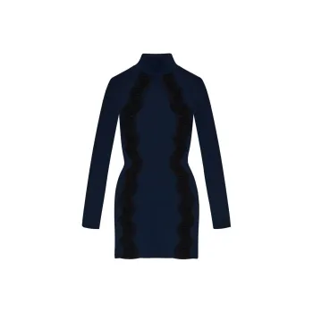 Stella McCartney Lace Inserts High Neck Mini Dress