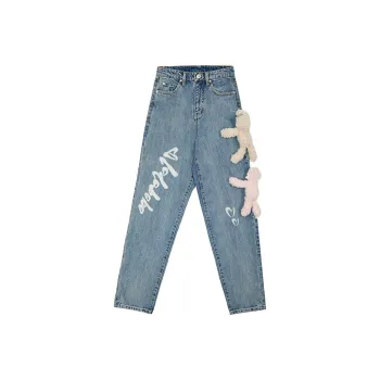 LALABOBO Jeans Women's Medium Blue White