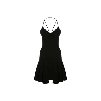 Alexander McQueen Strappy Fluted Mini Dress