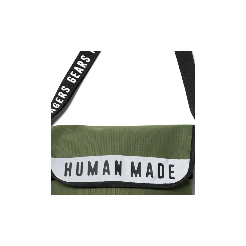HUMAN MADE Polyester Messenger Bag, Crossbody Bag, Shoulder Bag Medium Size Unisex Olive Umber-4