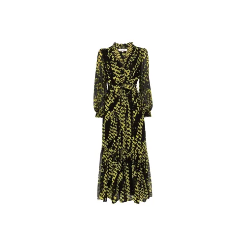 DVF 블랙 여성 긴팔 원피스
