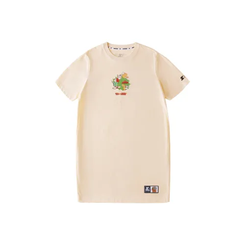 STARTER Tom And Jerry Series SS23 Short-Sleeved Dresses Women's Birch White