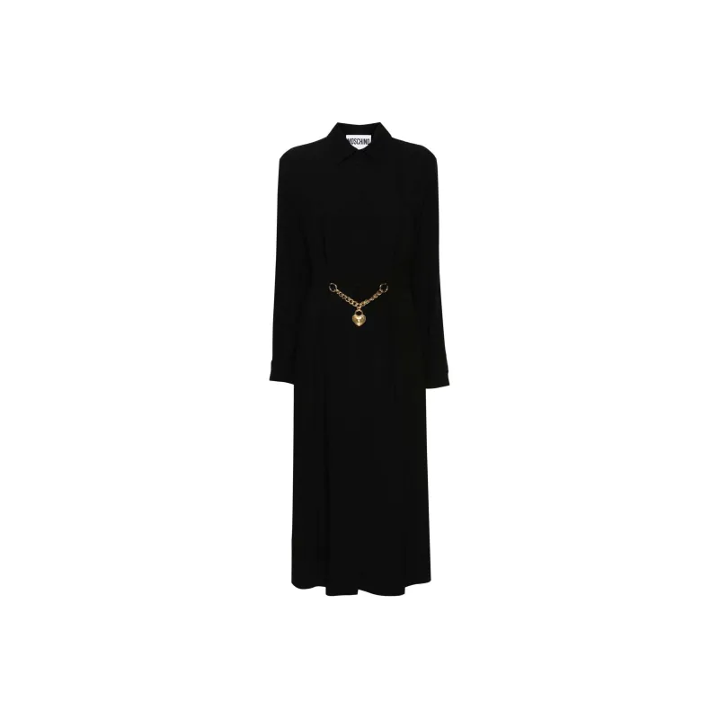 MOSCHINO Heart padlock Belted Shirtdress-0