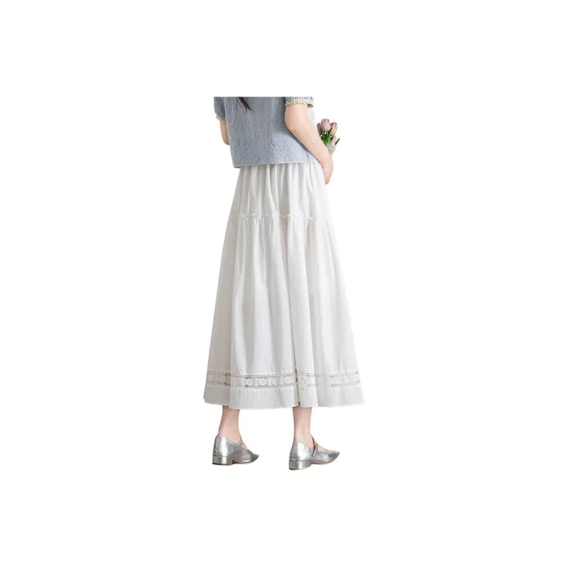 Shavani Casual Long Skirt Women's White-1