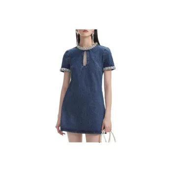 Self portrait Embellished Denim Mini Dress