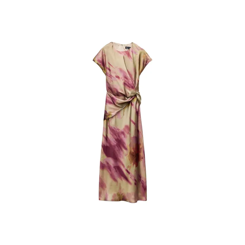 ZARA Short Sleeved Dresses Women's Multicolor-0