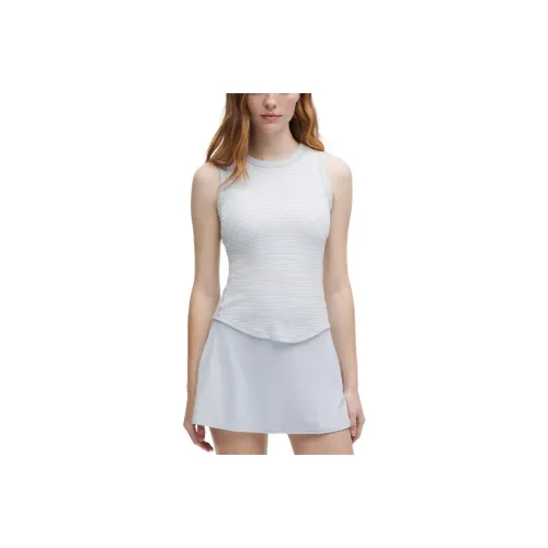 Lululemon Hold TightCrewneck Tank Top Women's Minute Stripe White Starch Blue