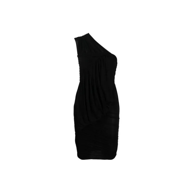 RICK OWENS Draped One Shoulder Mini Dress-0