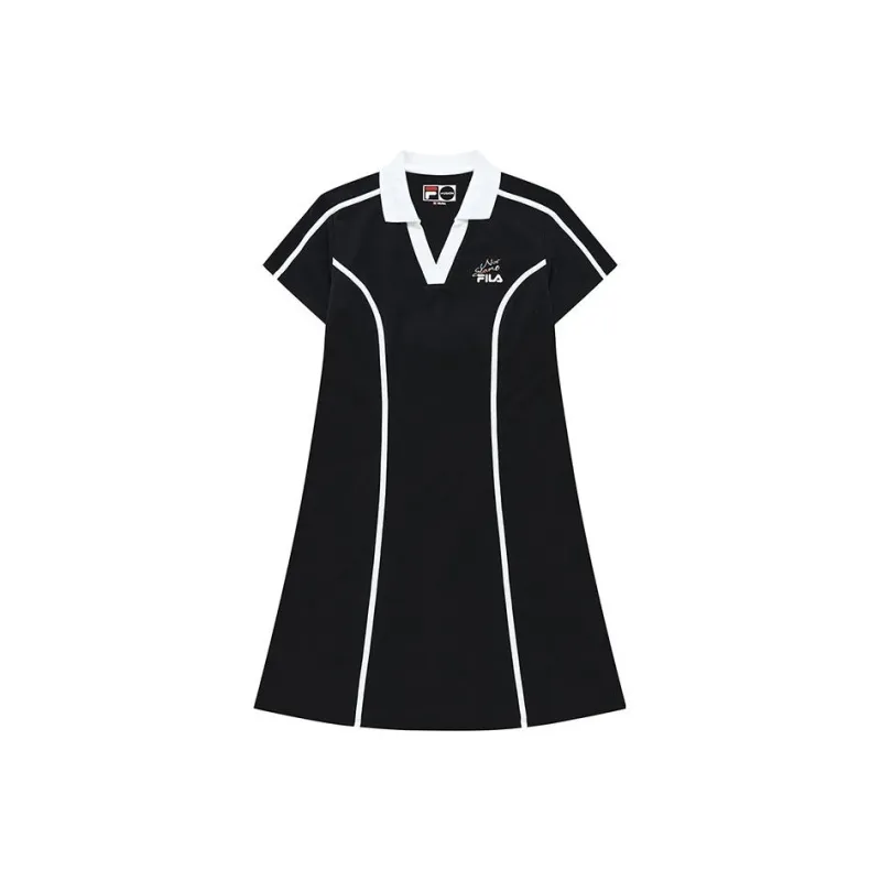 FILA FUSION Short Sleeved Dresses Women's Pitch Black-0