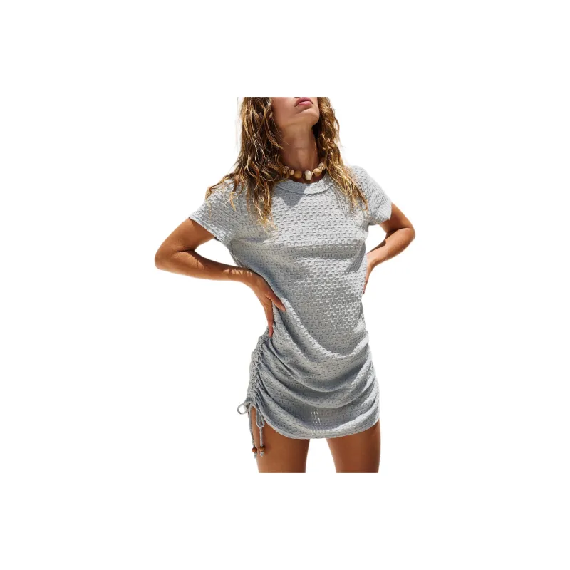FREE PEOPLE Tate Mini Short-Sleeved Dresses Women's Pearl Blue-0
